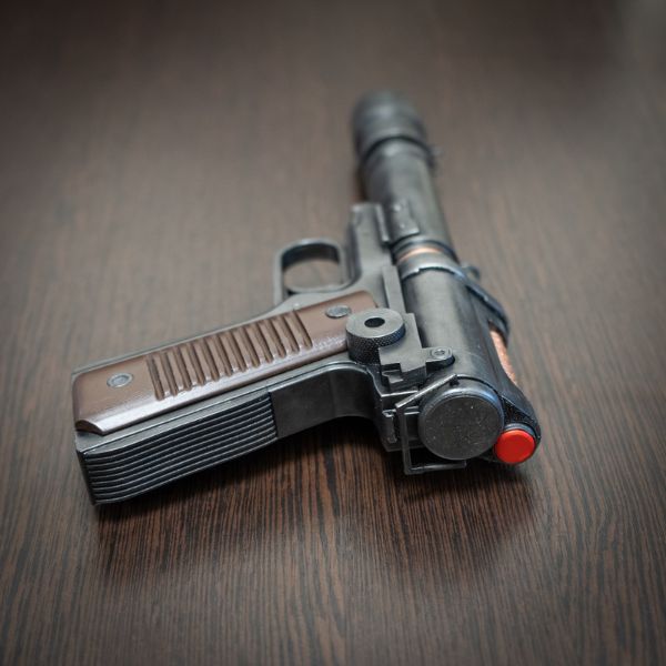 Kay Vess weapon prop Star Wars Outlaws blaster side view