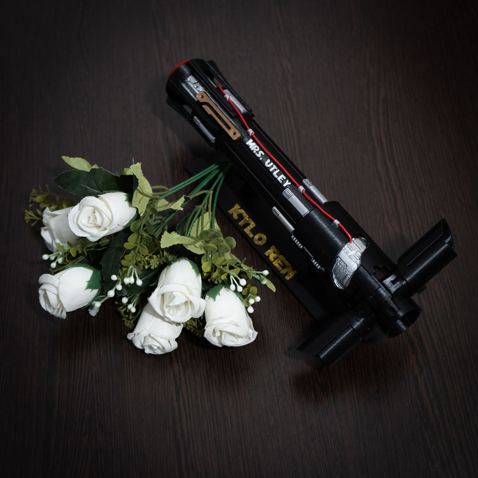 Personalized Star Wars wedding accessory with engraved initials and date