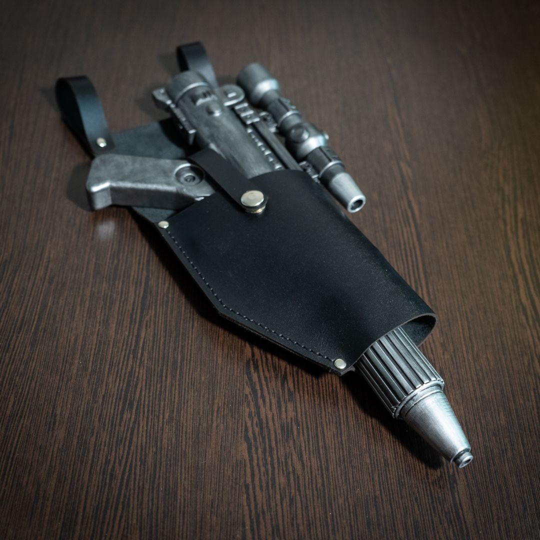 Laser cutter SVG template for sci-fi blaster prop holster