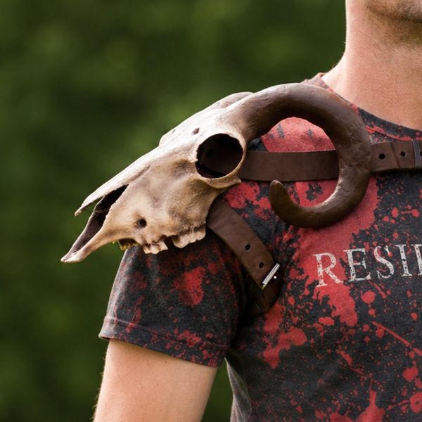 Viking Ram Skull Pauldrons - Cosplay Shoulder Armor (Pair)