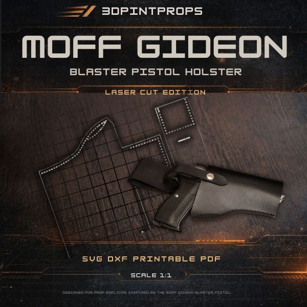 Moff Gideon blaster holster digital leathercraft pattern for Star Wars cosplay