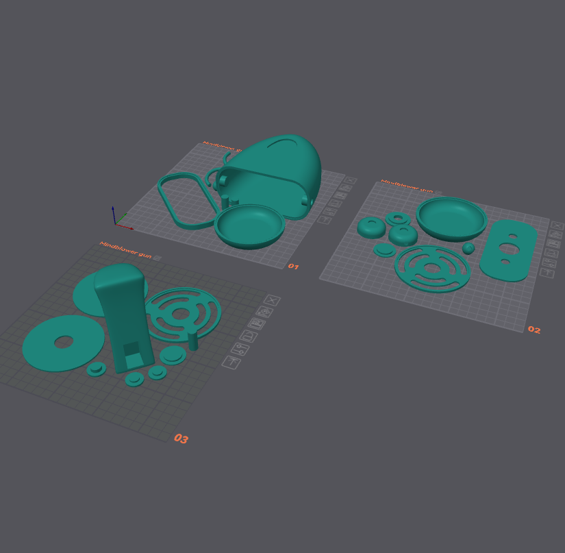3D Printable Memory Erase Gun Parts Separated for Easy Painting and LED Modding