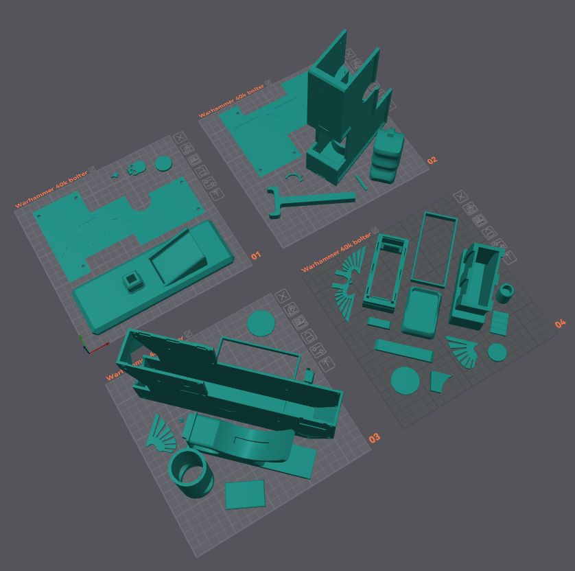 3D Printable Bolt Pistol Parts Separated for Easy Painting and Real M3 Bolt Assembly