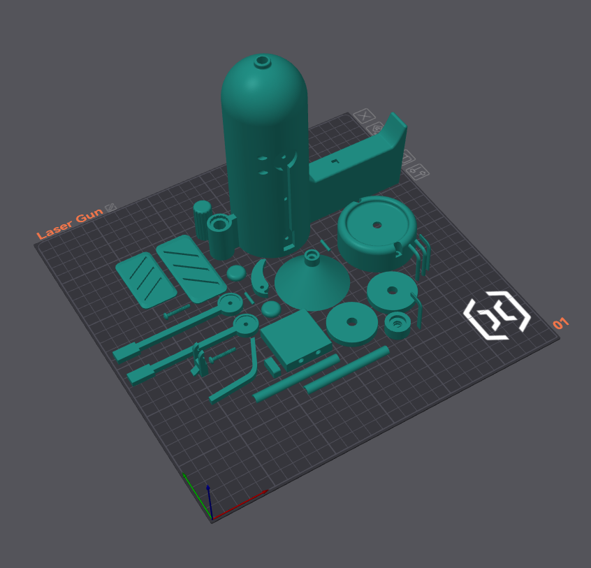 Rick and Morty sci-fi gun STL parts