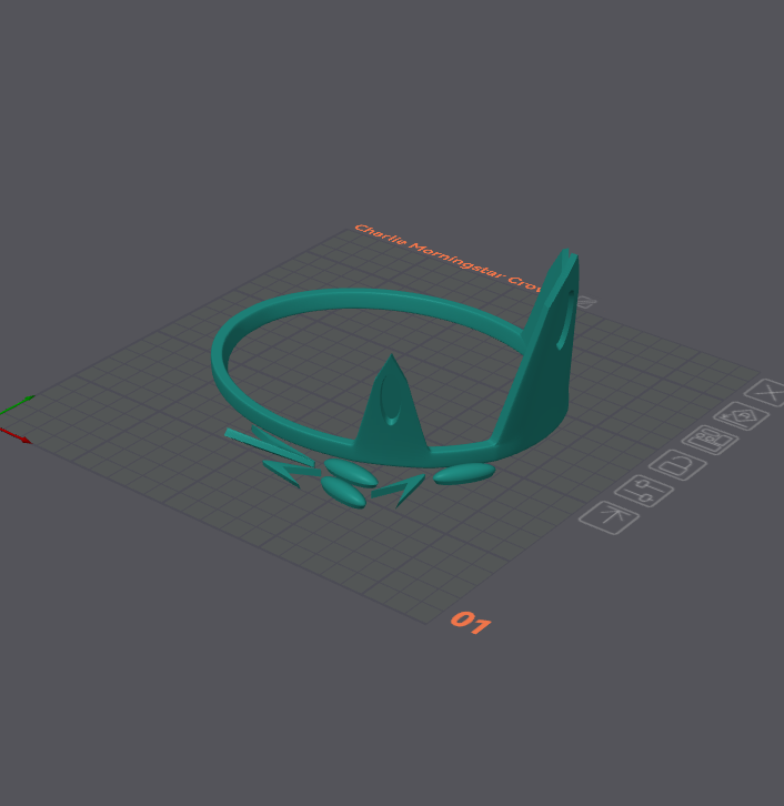 Charlie crown base and gemstone 3D models