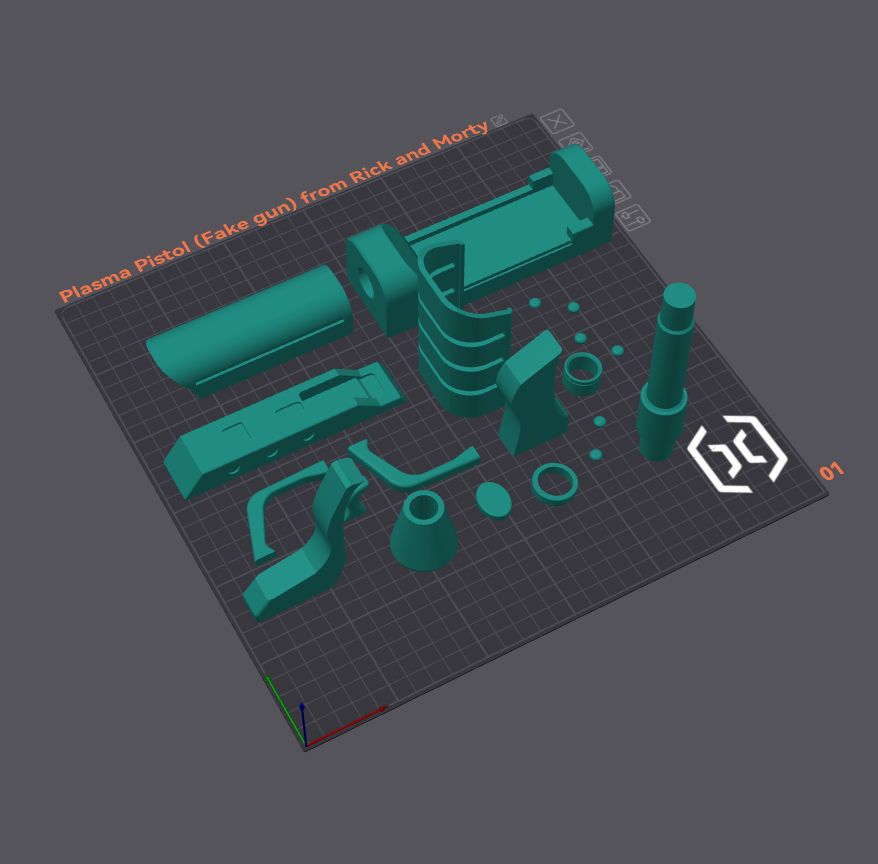 Sci-fi Plasma Pistol digital 3D print file