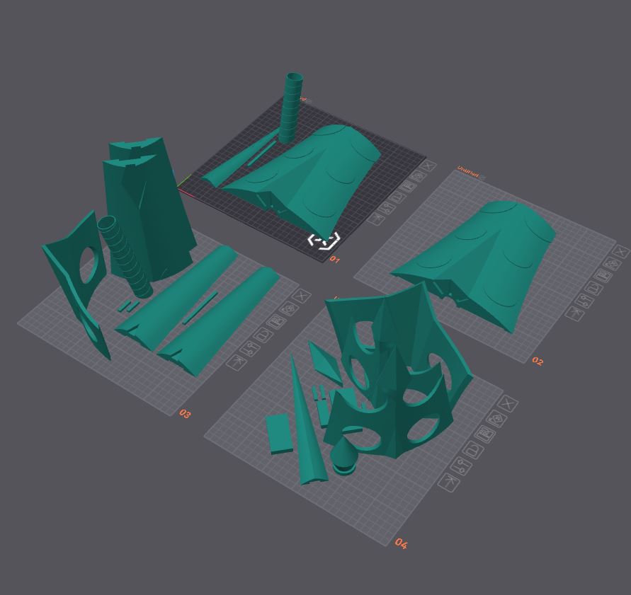 3D Printable Knight Sword Parts Separated for 1 Inch Core Tube Assembly