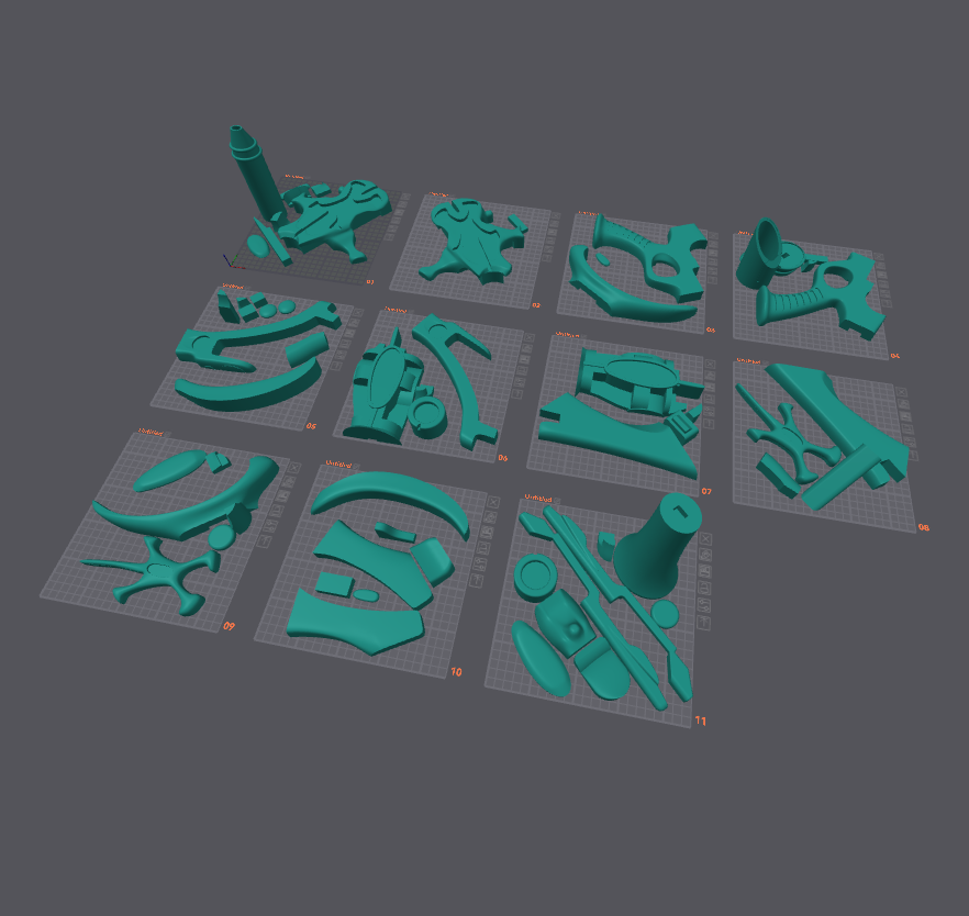 3D Printable HB-9 Rifle Parts Separated and Optimized for 20cm and 40cm Print Beds