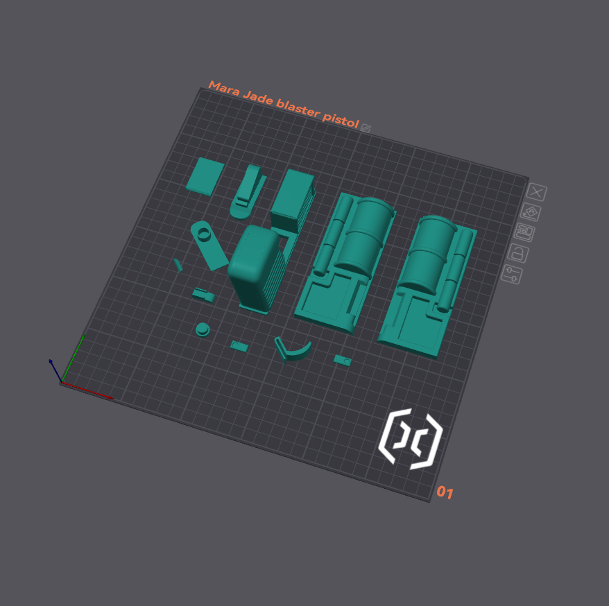 3D Printable Mara Jade Holdout Blaster Parts Separated for Easy Painting