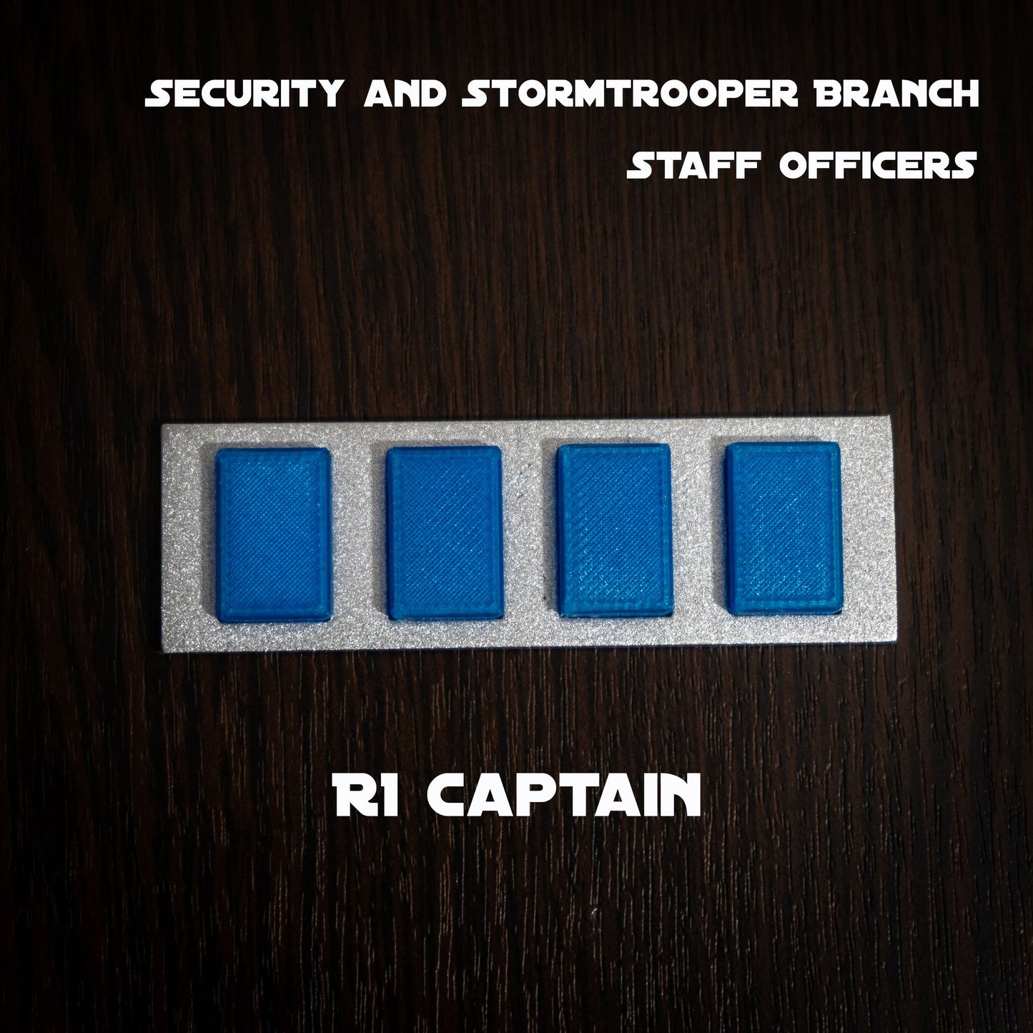 Detailed 3D printed Star Wars rank plaque for 501st Legion members