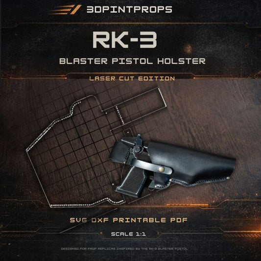 RK-3 blaster holster digital leathercraft pattern for Star Wars cosplay