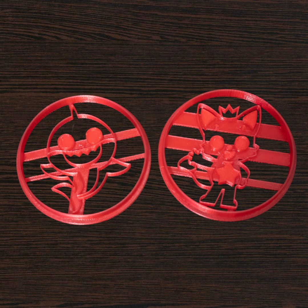 Shark and Fox cookie cutter set 4-inch 3D printed animal shapes