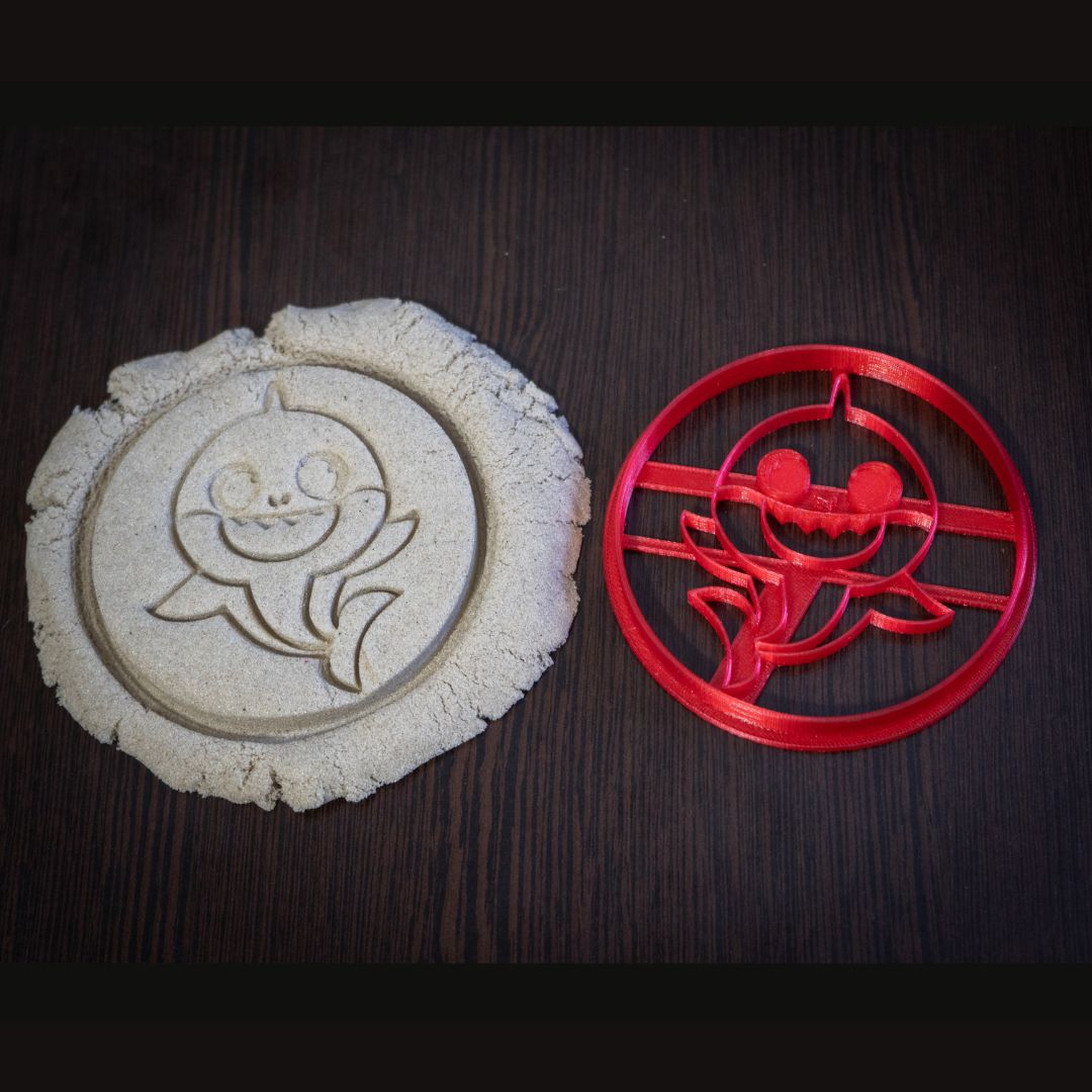 Small shark cookie cutter made from food safe bio plastic for baking