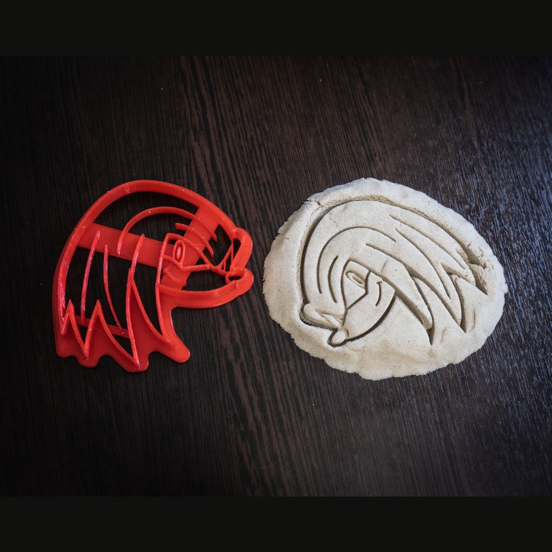 Knuckles the Echidna 4-inch cookie cutter for gaming themed birthday parties