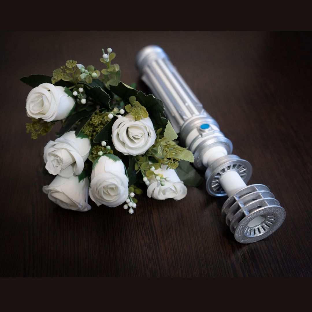 Screen accurate Rise of Skywalker Leia lightsaber bridal accessory