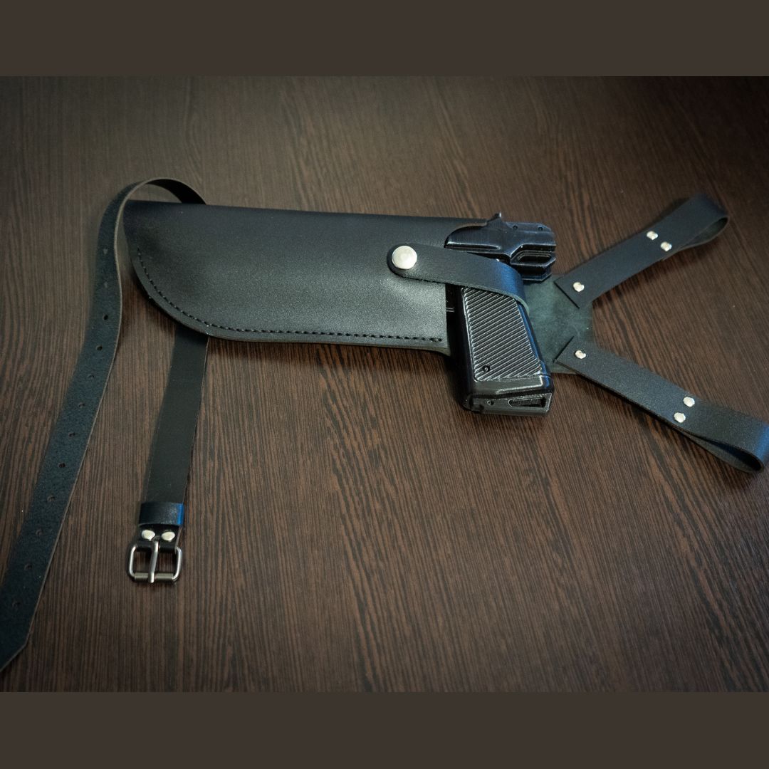 Natural leather holster custom made for Westar 35 blaster pistol