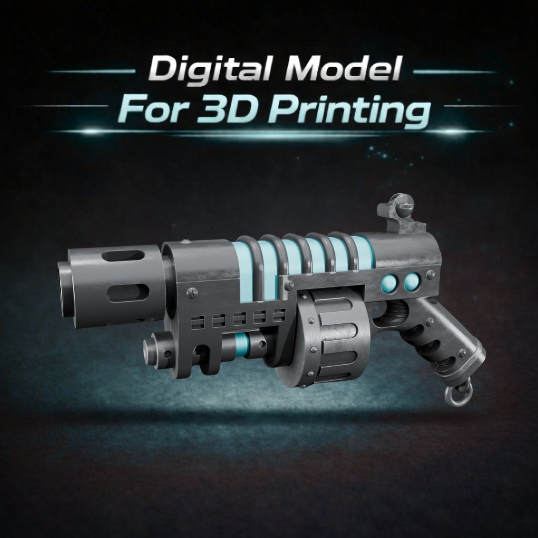 Adeptus Mechanicus Macrostubber Prop 3D Print STL File Model Grimdark Sci-Fi