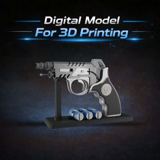 Kiru-Beam Pistol Prop with 3D Printable Display Stand STL File Heavenly Delusion
