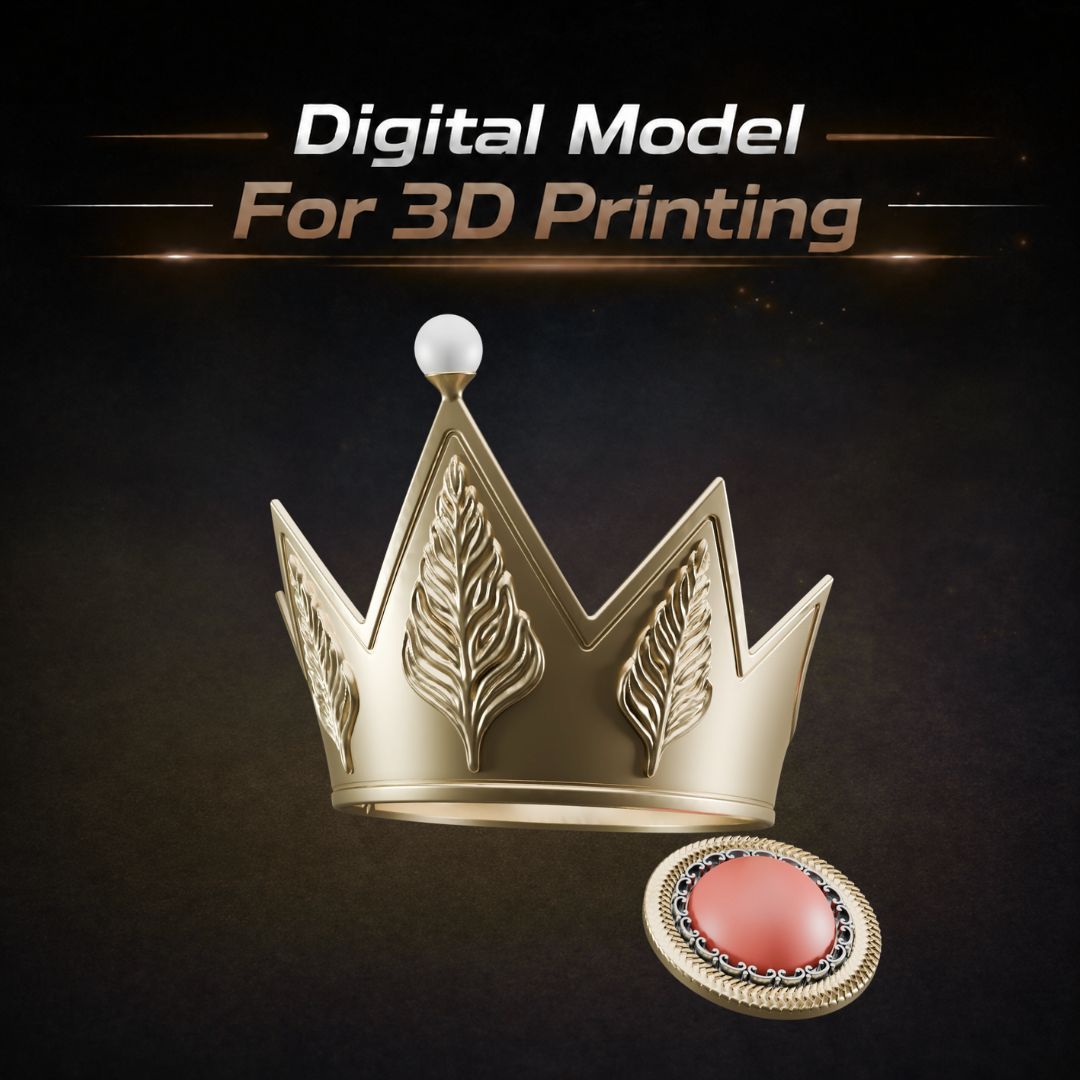 Fairytale Evil Queen Crown and Brooch Prop Set 3D Print STL File