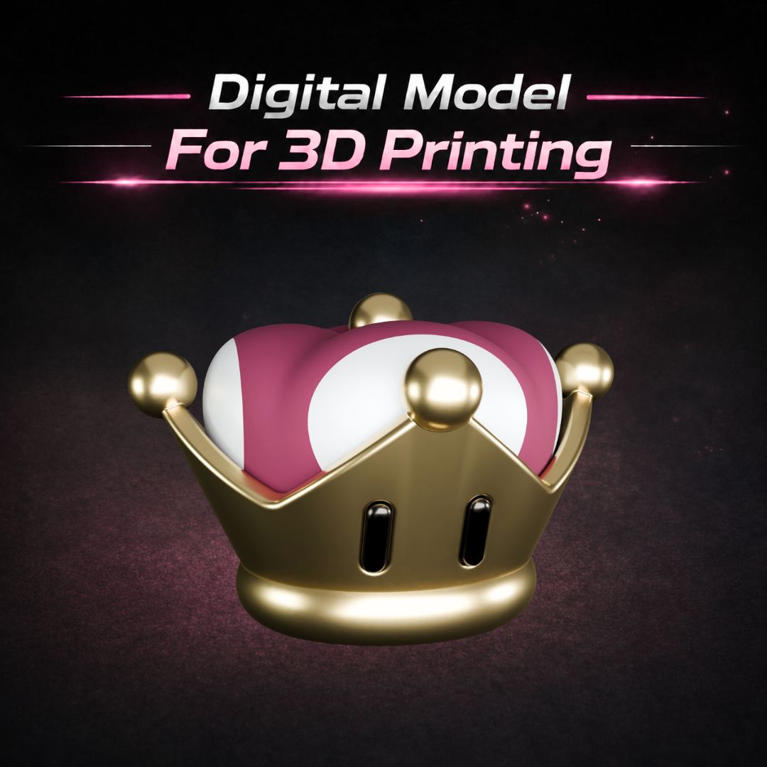 Bowsette Super Crown STL 3D model for Mario-inspired cosplay