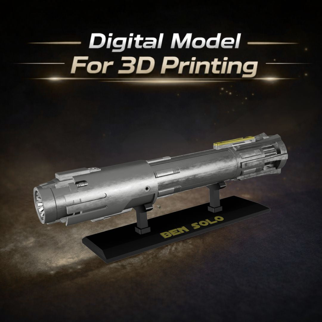 Star Wars Ben Solo Lightsaber Hilt with 3D Printable Display Stand