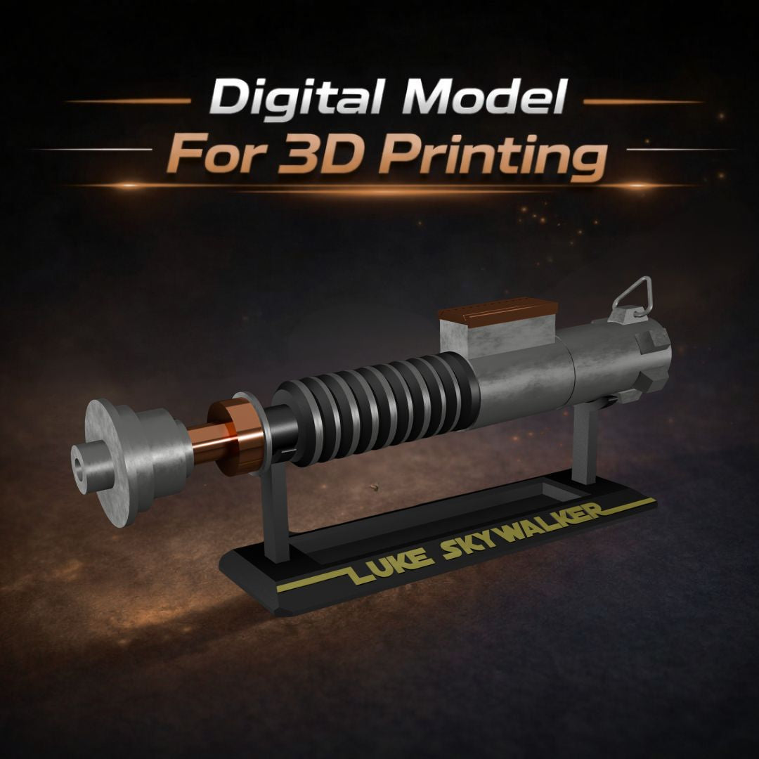 Star Wars Luke Skywalker ROTJ V2 Lightsaber Prop with 3D Printable Display Stand STL File