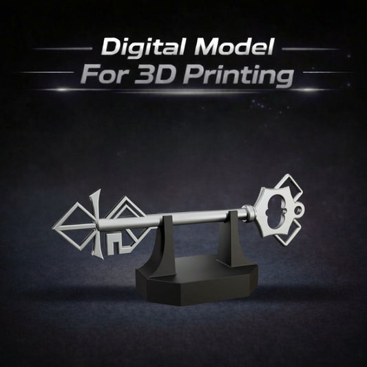 Clair Obscur Expedition 33 Old Key Prop with 3D Printable Display Stand STL File