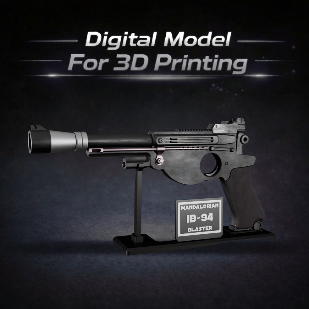 The Mandalorian IB-94 Blaster Pistol Star Wars Prop 3D Print STL File