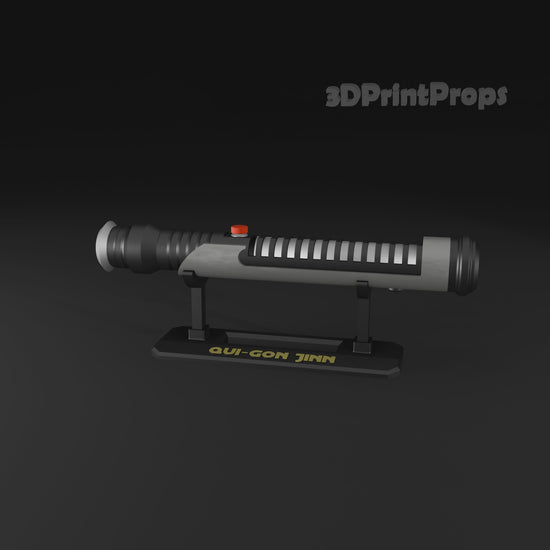 Star Wars Qui-Gon Jinn Lightsaber Prop with 3D Printable Display Stand STL File