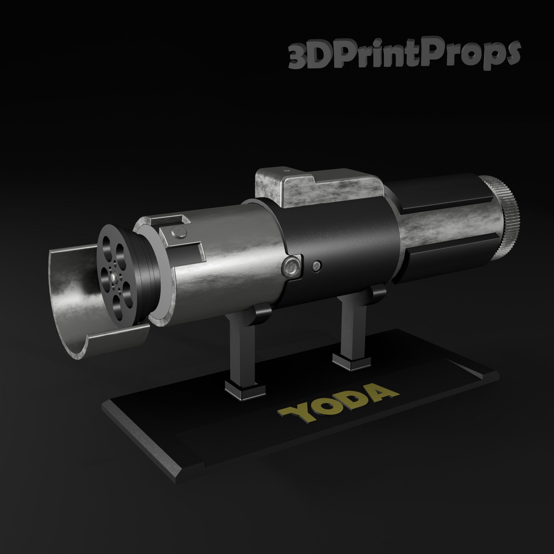 Star Wars Yoda Lightsaber Prop with 3D Printable Display Stand STL File