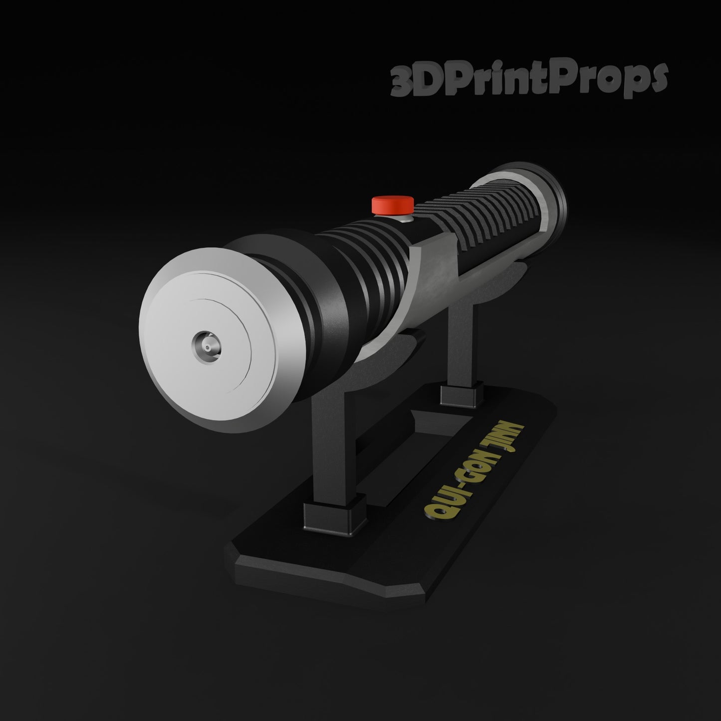 Star Wars Qui-Gon Jinn Lightsaber Prop with 3D Printable Display Stand STL File