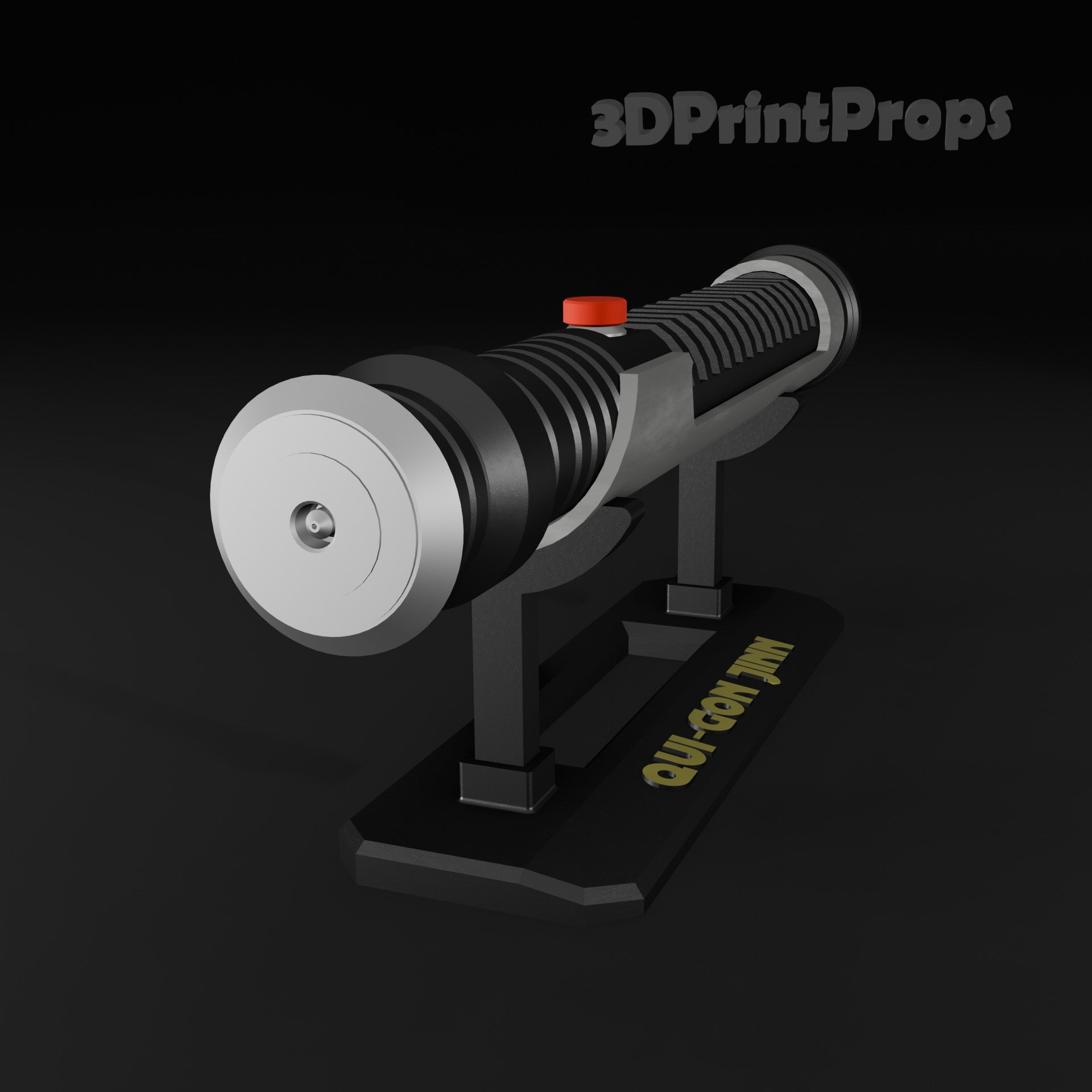 Star Wars Qui-Gon Jinn Lightsaber Prop with 3D Printable Display Stand STL File