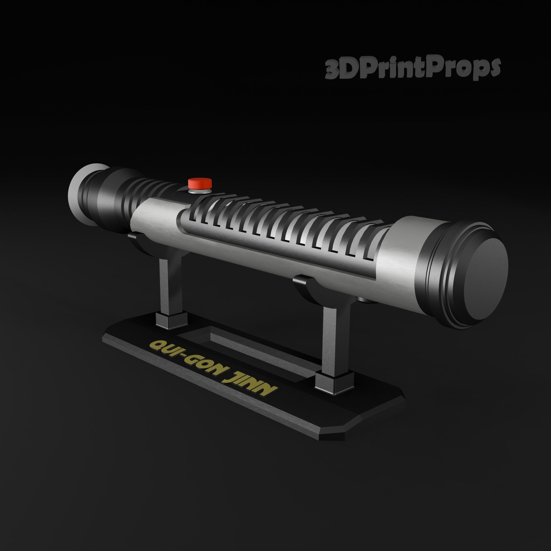 Star Wars Qui-Gon Jinn Lightsaber Prop with 3D Printable Display Stand STL File