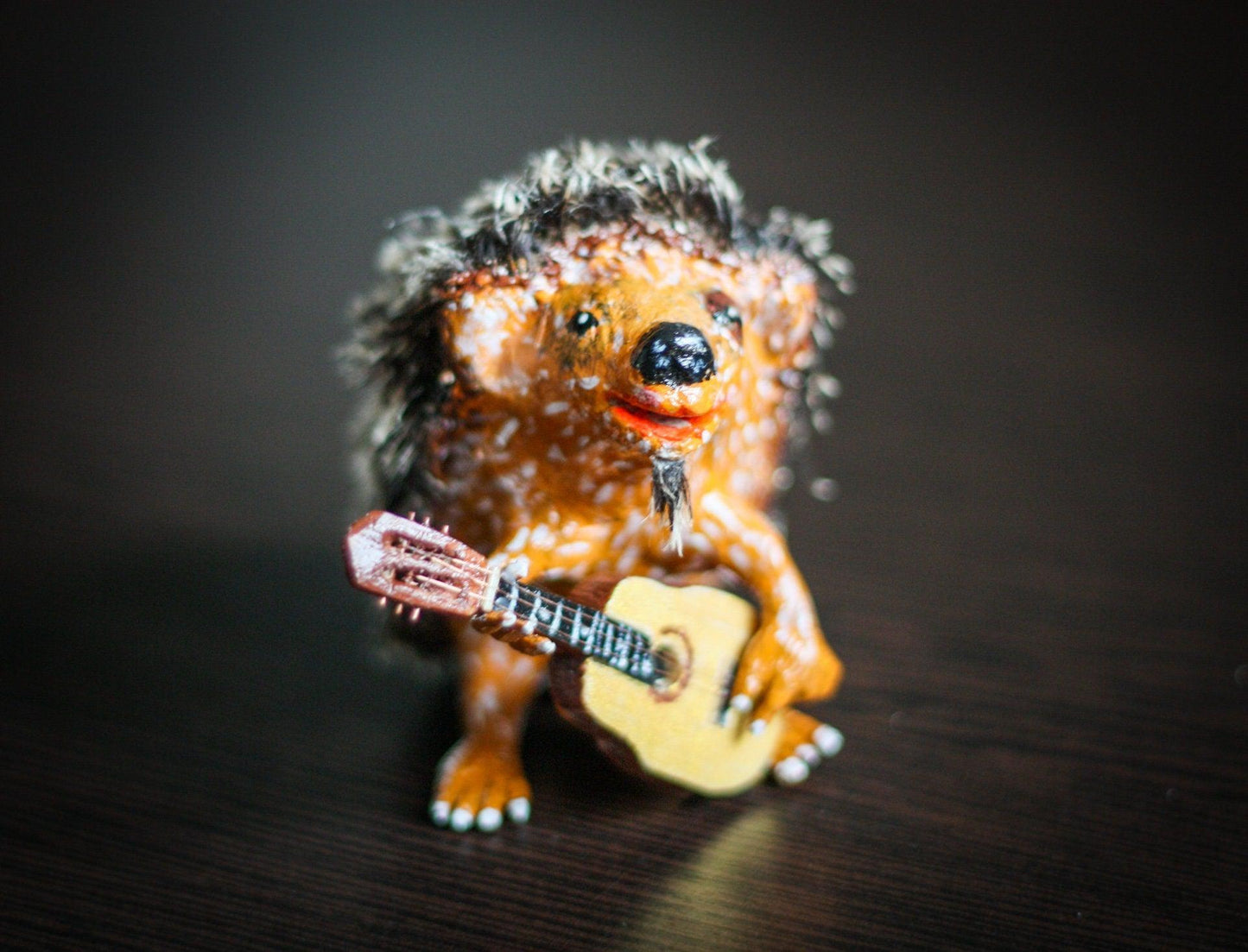 Hedgehog with a guitar ooak art doll - 3DPrintProps