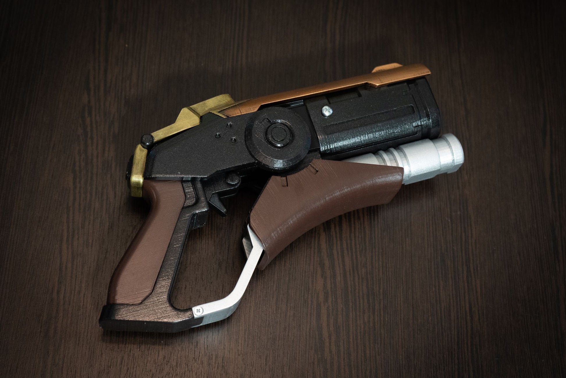 Convention-safe plastic Overwatch weapon replica with professional acrylic paint