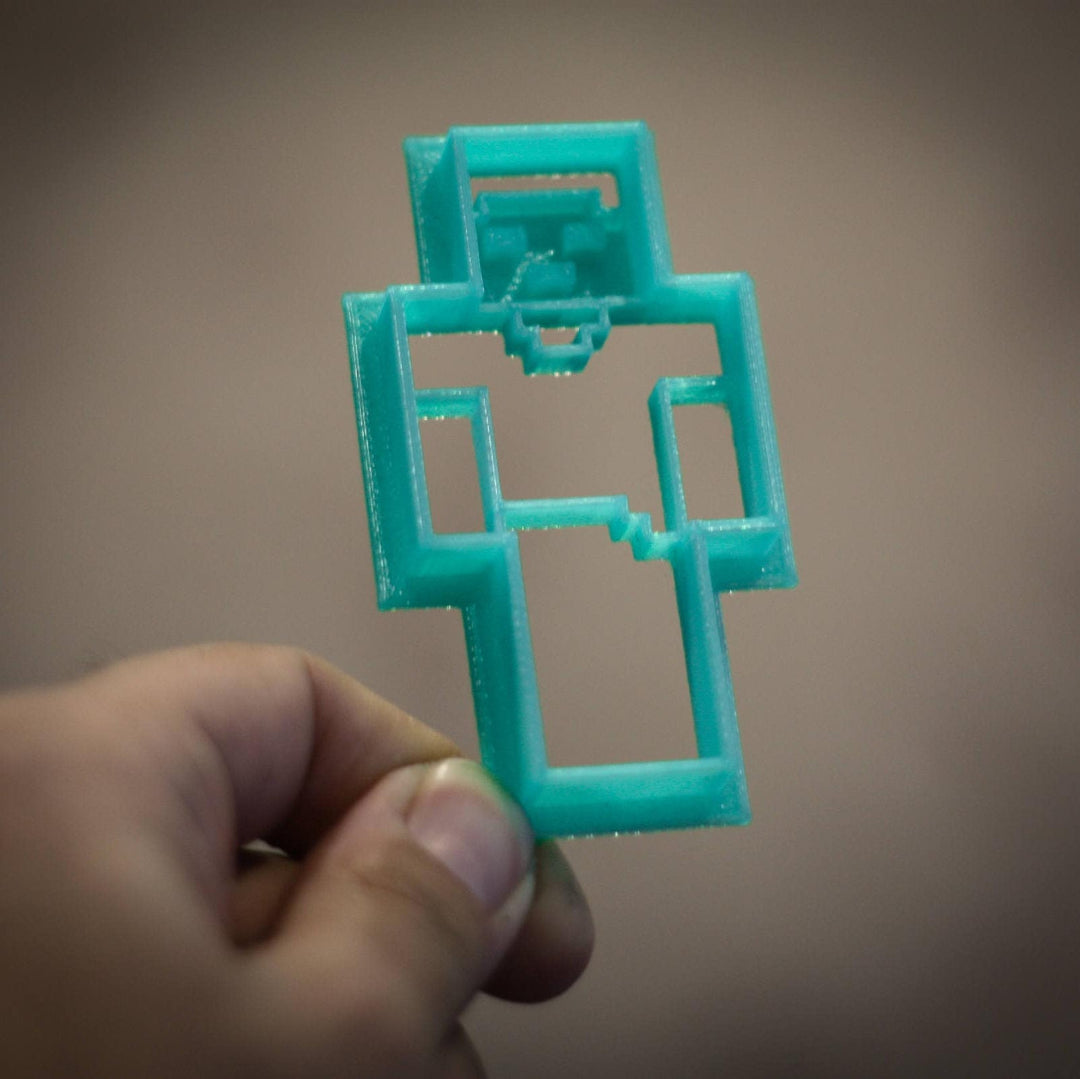 Bio-safe food-safe PLA plastic cookie cutter in vibrant green color