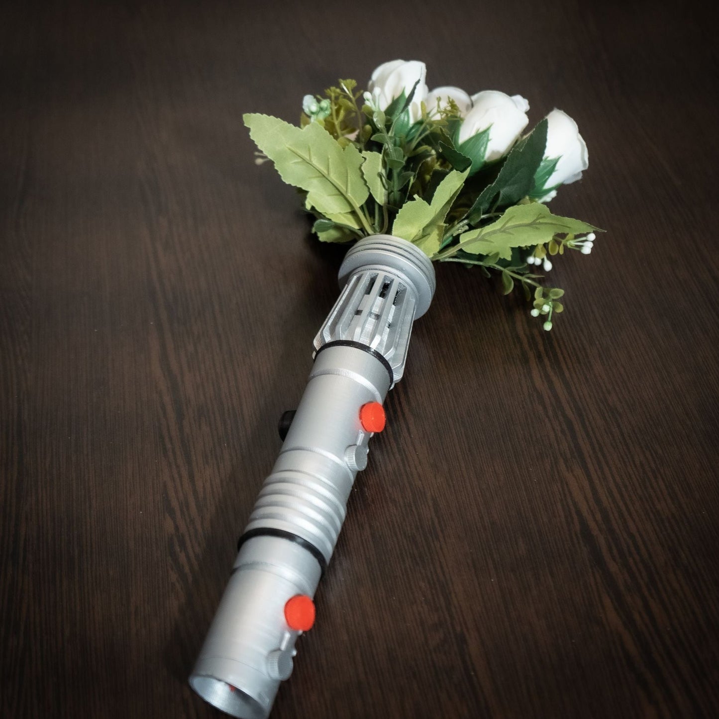 Star Wars Inspired Bridal Bouquet Holder | Wedding Bouquet Lightsaber Holder | Darth Maul Lightsaber Bouquet Holder | star wars wedding - 3DPrintProps