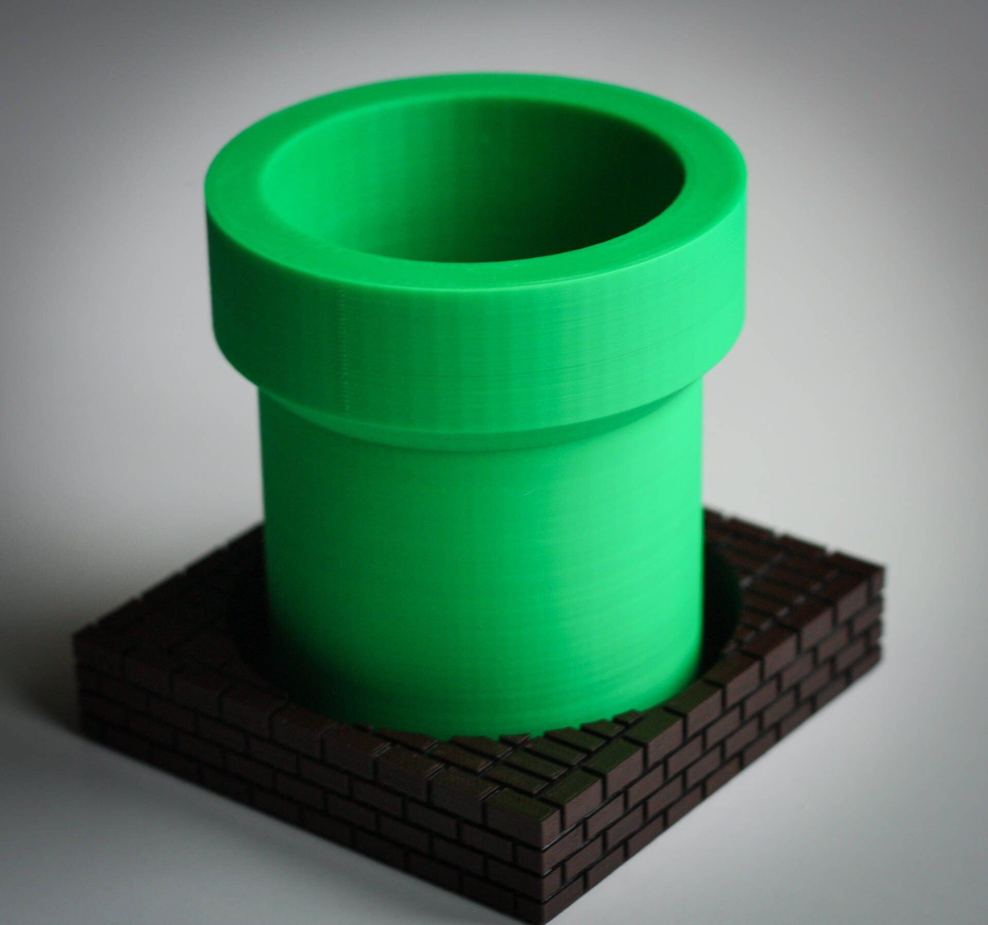 Super Mario Warp Tube Planter and Brick Tray | Plant Pot | Planteur  | Pot Planter | Planter Pot | cactus planter - 3DPrintProps
