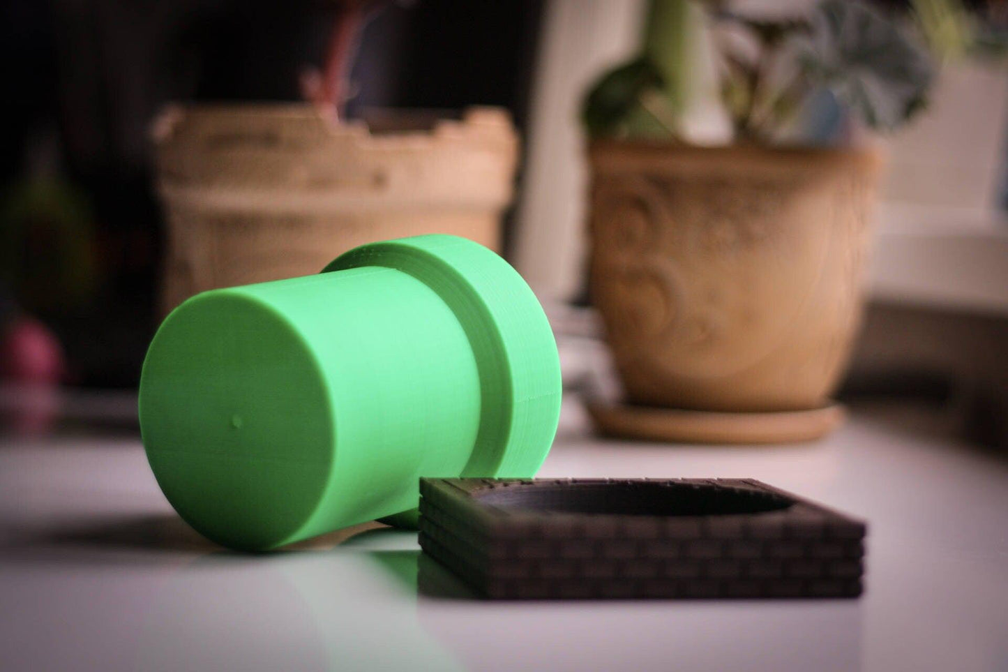 Super Mario Warp Tube Planter and Brick Tray | Plant Pot | Planteur  | Pot Planter | Planter Pot | cactus planter - 3DPrintProps