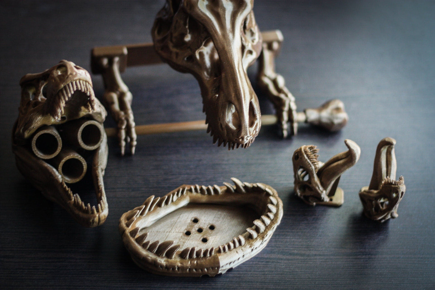 Full 5-piece T-Rex Dinosaur Bathroom Accessory Set 